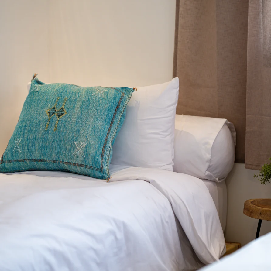 bed and pillow of cathedral room