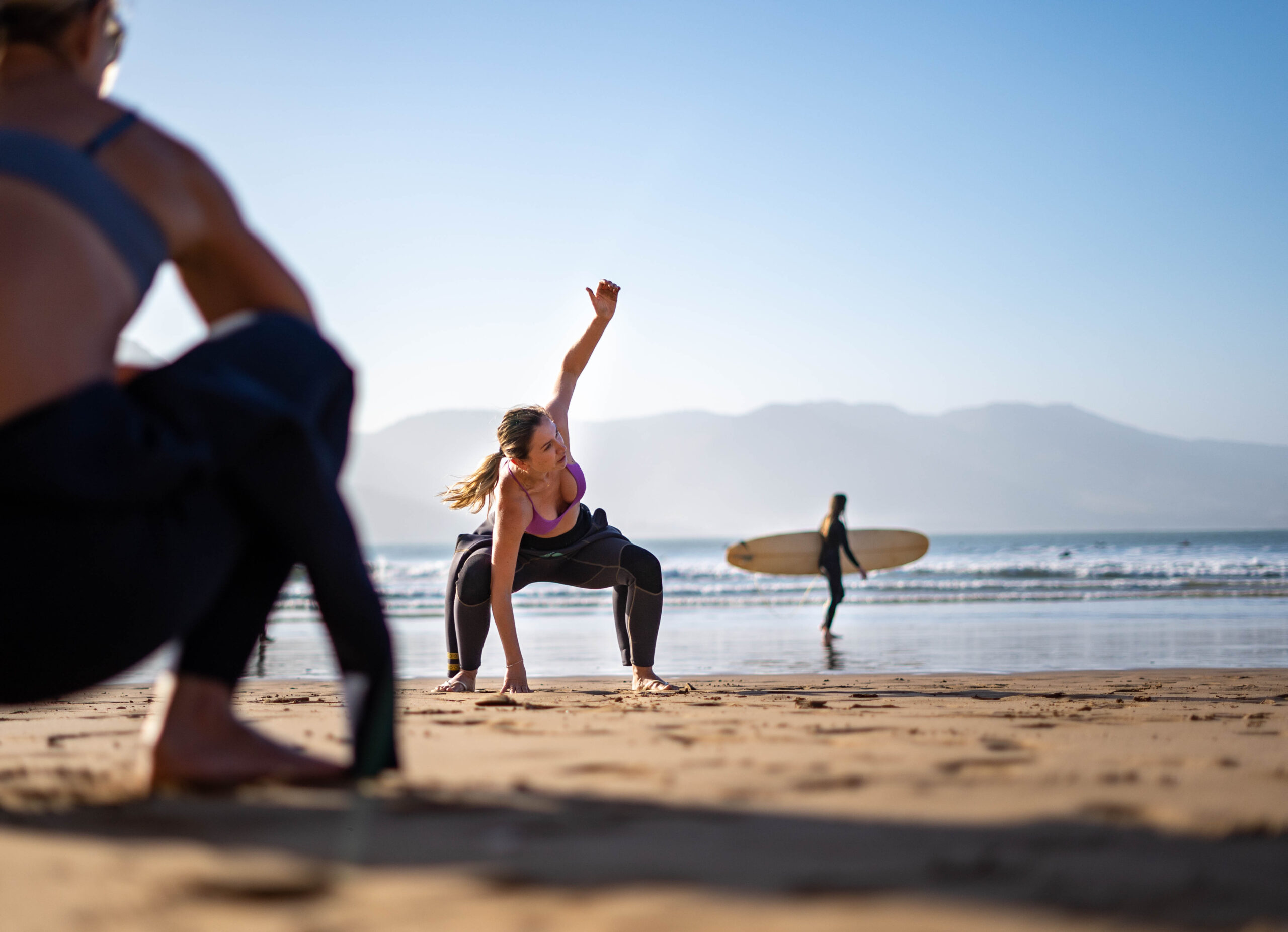 warm up before surf session in imsouane maroc